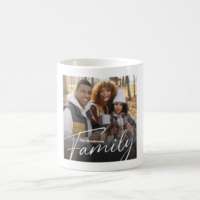 Caneca De Café Foto da família personalizada simples (Centro)
