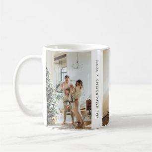 Caneca De Café Foto da Família Simples Moderna Ano Novo