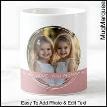 Foto da Mamãe Com Texto Personalizado Rosa Empoeir
