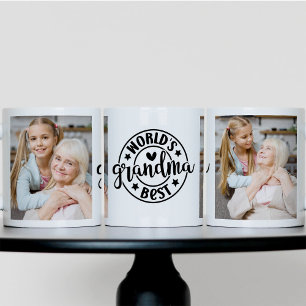 Caneca De Café Foto da Melhor Avó do Mundo em 3 Lados