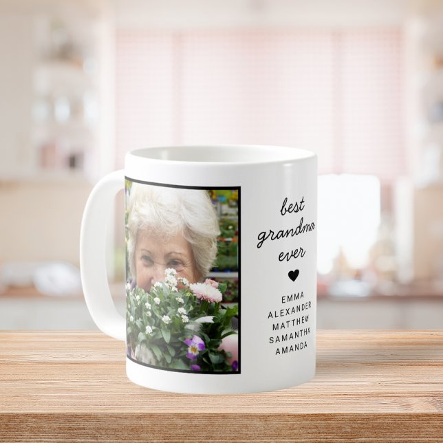 Caneca De Café Foto da Melhor Avó Personalizada e Bonita (Cute Personalized Best Grandma Ever Photo Coffee Mug)