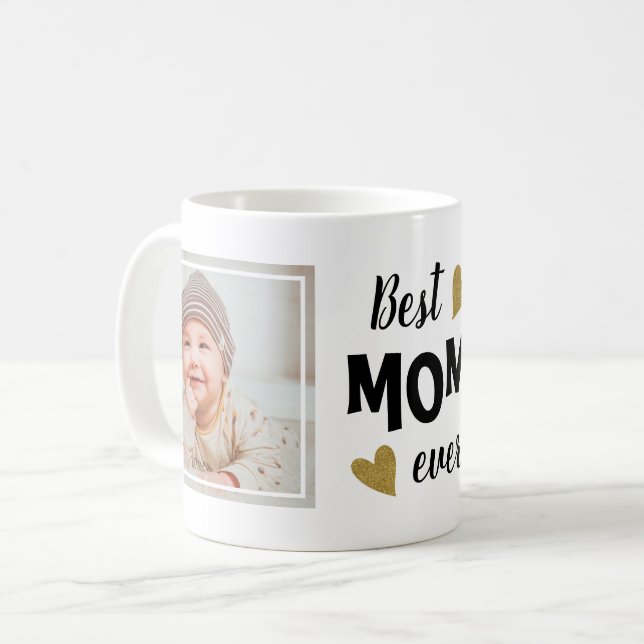 Caneca De Café Foto da Melhor Mãe Nunca (Frente Esquerda)