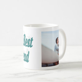 Caneca De Café Foto da namorada com tipografia verde