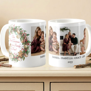 Caneca De Café Foto da Primeira Natal de uma Família Nostálgica d