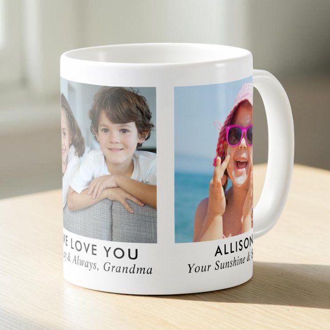 Caneca De Café Foto da Vovó 3 (Grandma 3 Photo Coffee Mug)