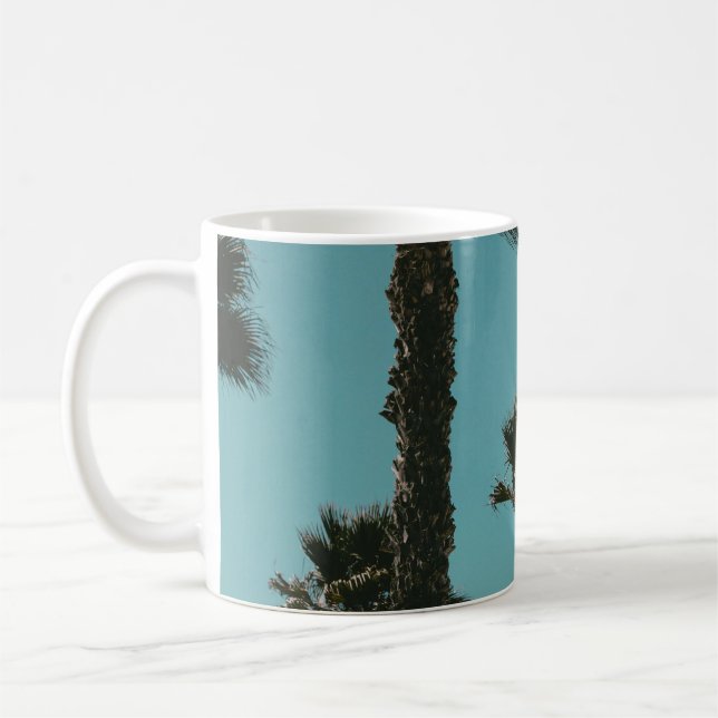 Caneca De Café Foto das árvores de baixo ângulo da manhã (Esquerda)