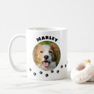 Caneca De Café Foto de animal de estimação com trilha de pegadas