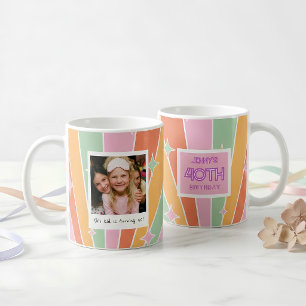 Caneca De Café Foto de Aniversário de 40 Anos Retro
