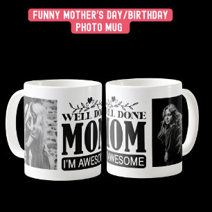 Caneca De Café Foto de aniversário do Dia de as mães engraçado