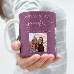 Caneca De Café Foto de aniversário melhores amigos nomes plum rox<br><div class="desc">Um presente de amigos para a aniversário de 21 anos de uma mulher, celebrando sua vida com 3 fotos suas, de seus amigos, família, interesses ou animais de estimação. Personalize e adicione seu nome, 21 anos e seus nomes. Uma ameixa feminina e feminina, fundo cor de roxo. O nome dela...</div>