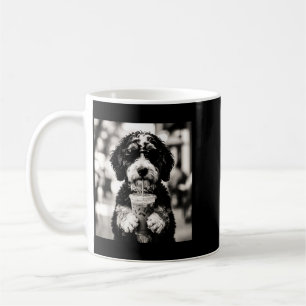 Caneca De Café Foto de Bernedoodle com Café Gelado Arte Divertida