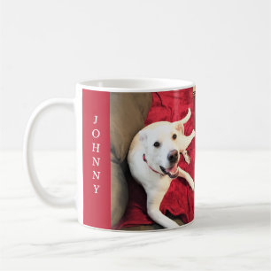 Caneca De Café Foto de Cachorro Branco Bonito Sorrindo Amor Verme