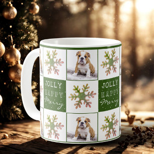 Caneca De Café Foto de Cachorro Filhote Pet Floco de Neve Verde N