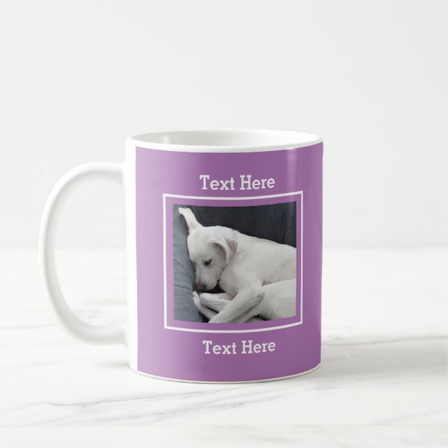 Caneca De Café Foto de Cão Branco Dormindo Lavendar Pacificamente (Esquerda)