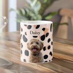 Caneca De Café Foto de Cão de Impressão do Leopard Personalizado<br><div class="desc">Aproveite seu café matinal com um toque personalizado usando esta caneca de café com impressão-leopardo personalizada com uma foto do seu querido cachorro e seu nome. A design de impressão de leopardo rosa-rosa-moda, que está em moda, adiciona um talento de na moda, fazer um dom perfeito para amantes de animais...</div>
