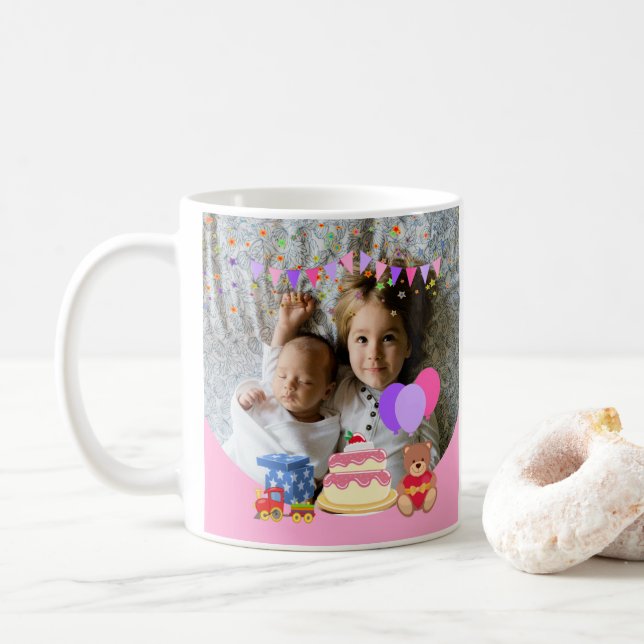 Caneca De Café Foto de Celebração de Aniversário de Brinquedos Ro (Com Donut)