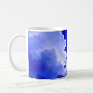 Caneca De Café Foto de Céu Azul com Nuvens Ensolaradas