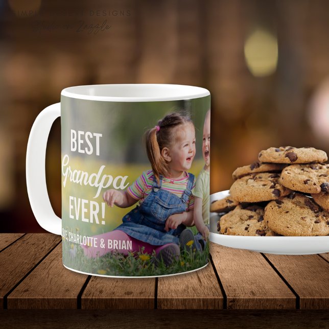 Caneca De Café Foto de Cheio bonito para o melhor vovô Coffee Mug (Cute Best Grandpa Ever Coffee Mug for Granfather on Father's Day Grandparents Day or Birthday)