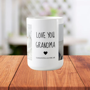 Caneca De Café Foto de Colagem Moderna Ama Sua Avó Melhor Present