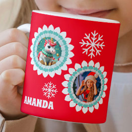 Caneca De Café Foto de Crianças Personalizadas do Unicórn de Nata