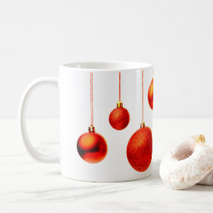 Caneca De Café Foto de decoração de Red Christmas Balls
