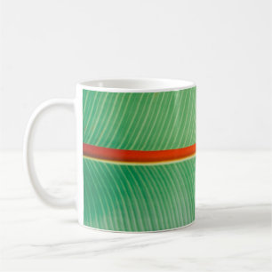 Caneca De Café Foto de encerramento da folha verde