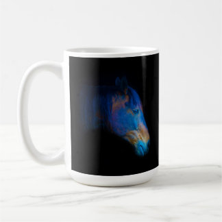 Caneca De Café Foto de Equino de Retrato Cavalo HDR Preto Percher