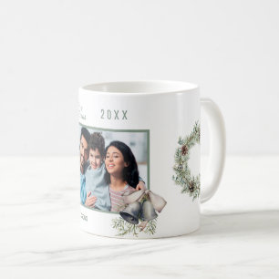 Caneca De Café foto de família de Natal sinos cone coroa de pinhe