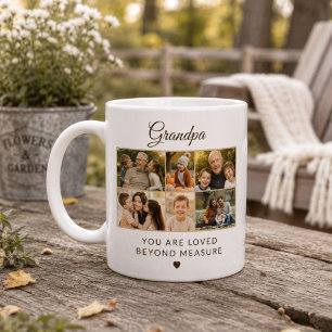 Caneca De Café Foto de família do Dia dos Pais do Vovô 6
