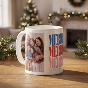 Caneca De Café Foto de Família Moderna de Natal