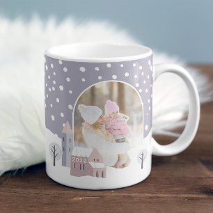 Caneca De Café Foto de Férias de inverno na Vila Snowy