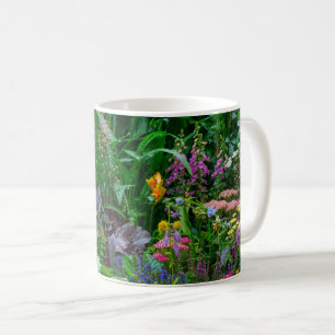 Caneca De Café Foto de Flores de Verão de Jardim de Cottage Inglê