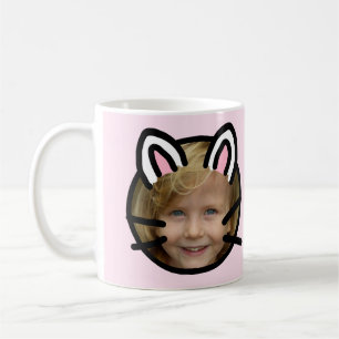 Caneca De Café Foto de Gato Kawaii no Estilo Purikura