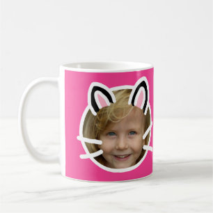 Caneca De Café Foto de Gato Kawaii no Estilo Purikura