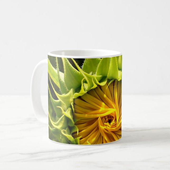 Caneca De Café Foto de girassol amarelo elegante (Frente Esquerda)