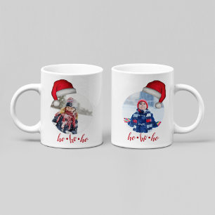 Caneca De Café Foto de Gorro de Papai Noel Natal Ho Ho Ho 