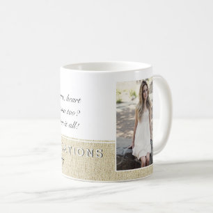 Caneca De Café Foto de Graduação Parabéns com Letra Rústica