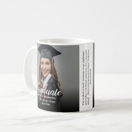 Caneca De Café Foto de Graduado com Mensagem Familiar Graduação