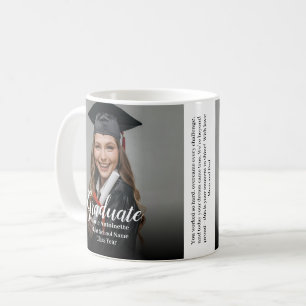 Caneca De Café Foto de Graduado com Mensagem Familiar Graduação