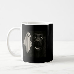 Caneca De Café Foto de Halloween Cachorro Assustado e Fantasma En