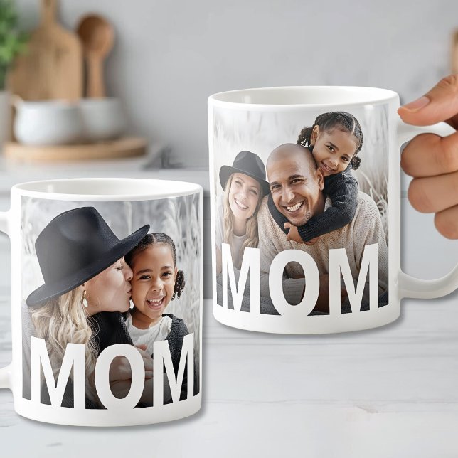 Caneca De Café Foto de Mãe Moderna Simples (Simple Modern Mom Photo Coffee Mug)