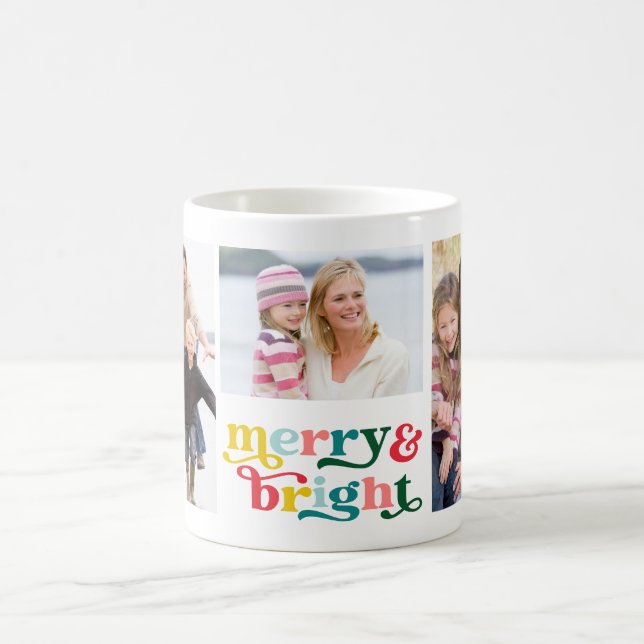 Caneca De Café Foto de Natal da Família Adorável e feliz (Centro)