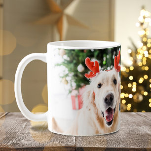 Caneca De Café Foto de Natal de Cachorro Feliz Pawlidays
