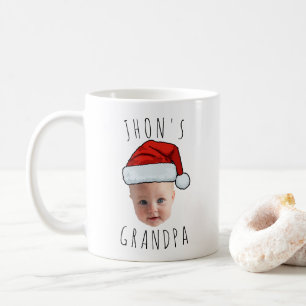 Caneca De Café Foto de Natal personalizada do rosto do bebê Santa