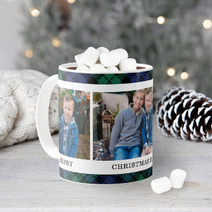 Caneca De Café Foto de Natal Personalizada para marinho e Xadrez 