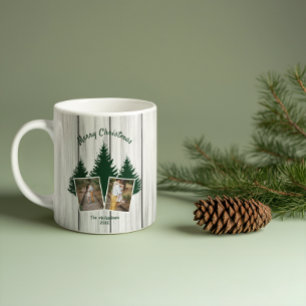Caneca De Café Foto de Natal Rustic Woodland