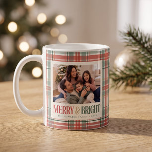 Caneca De Café Foto de Natal Xadrez Alegre e Brilhante