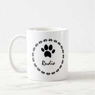 Caneca De Café Foto de Nome de Pata de Gatinho Fofo 