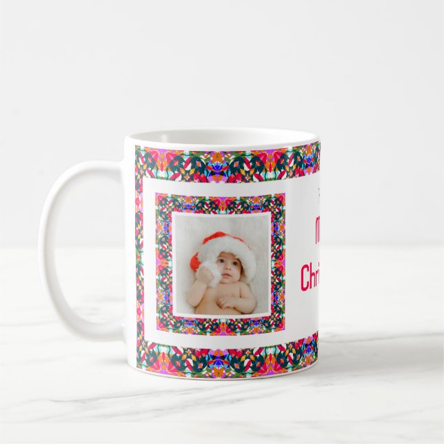 Caneca De Café Foto de Padrão de Natal Personalizado - Chá (Esquerda)