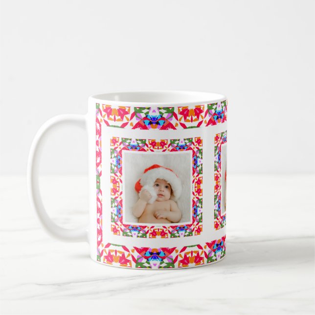 Caneca De Café Foto de Padrão de Natal Personalizado - Chá (Esquerda)